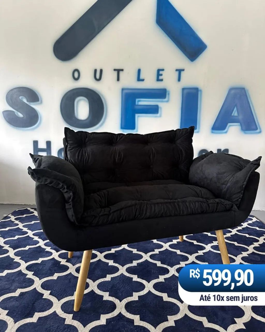 Sofá NAMORADEIRA 2 Lugares  Outlet Sofia - Foto 4