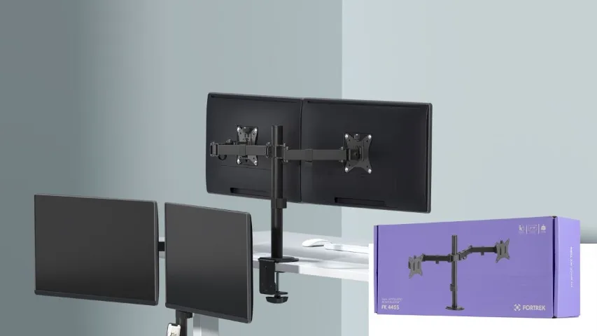 SUPORTE P/ MONITOR DUPLO FK445S BRAÇO ARTICULADO 17'' A 32''