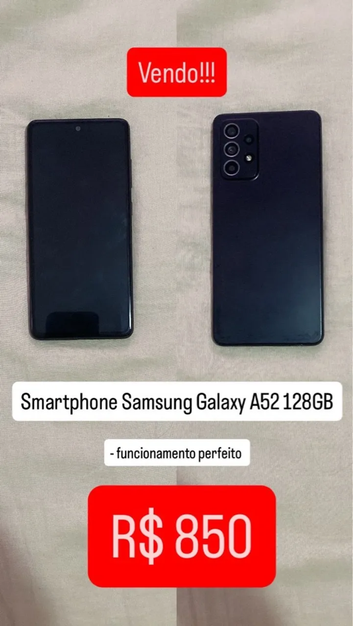 Smartphone samsung a52 128gb