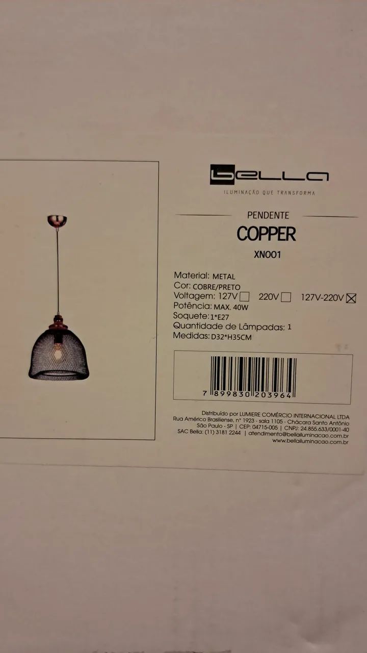 Pendente Copper XN001 Bella  - Foto 2