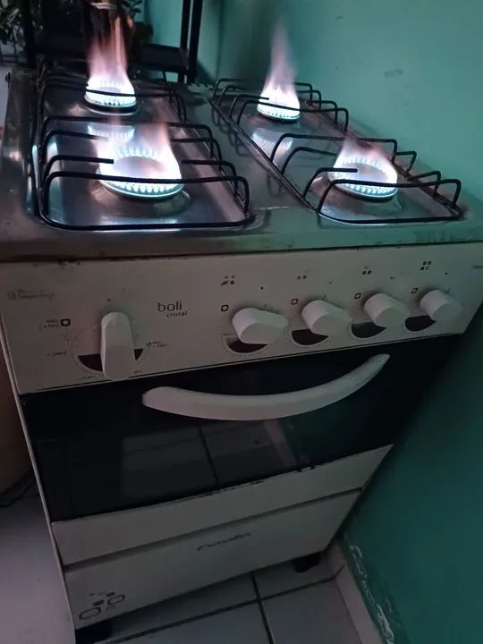 Fogão 4 Bocas com registro e mangueira 
