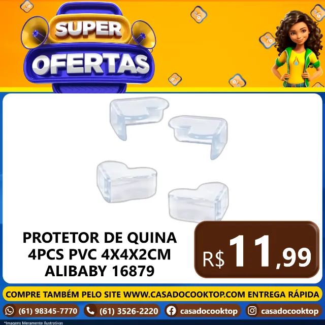 PROTETOR DE QUINA 4PCS PVC 4X4X2CM ALIBABY 16879