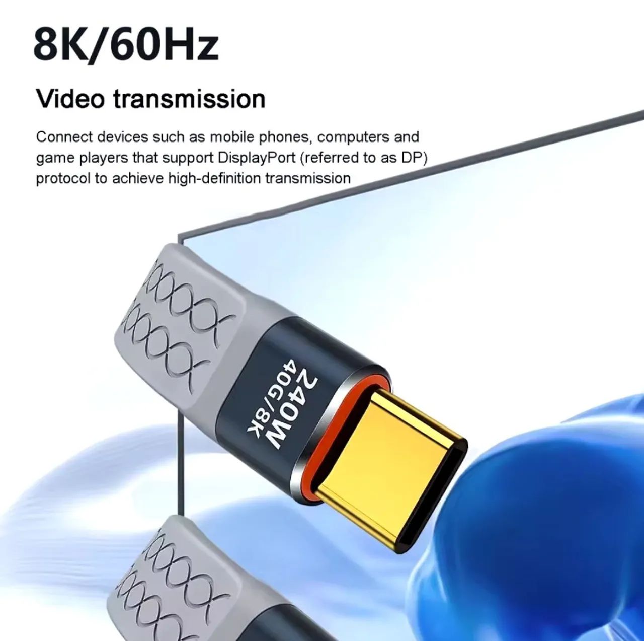 Cabo usb-C 40Gbps 8K 240W *Alta velocidade  - Foto 5