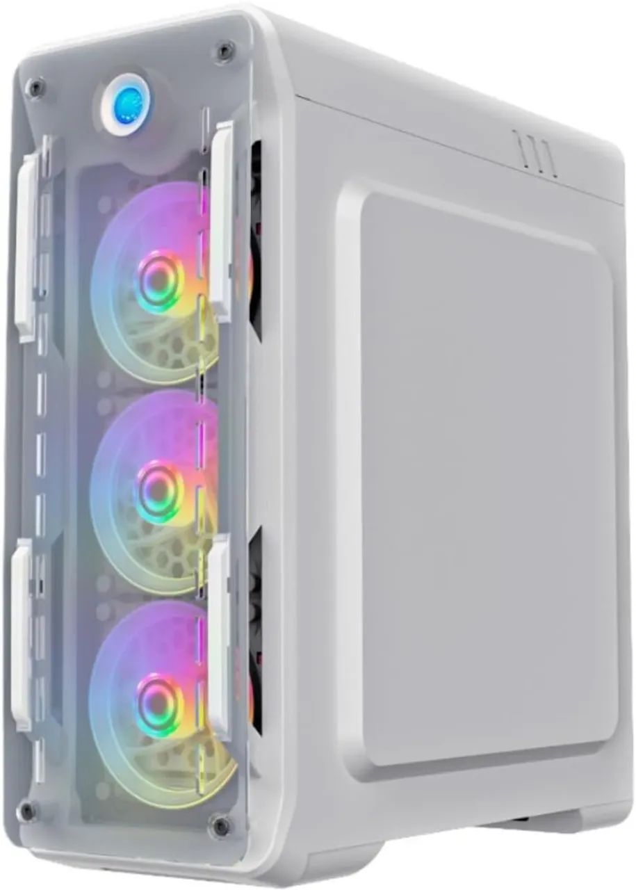 Gabinete Gamer GAMEMAX White Optical G510 WT DBB - Branco com 3 Fans ARGB contoladora