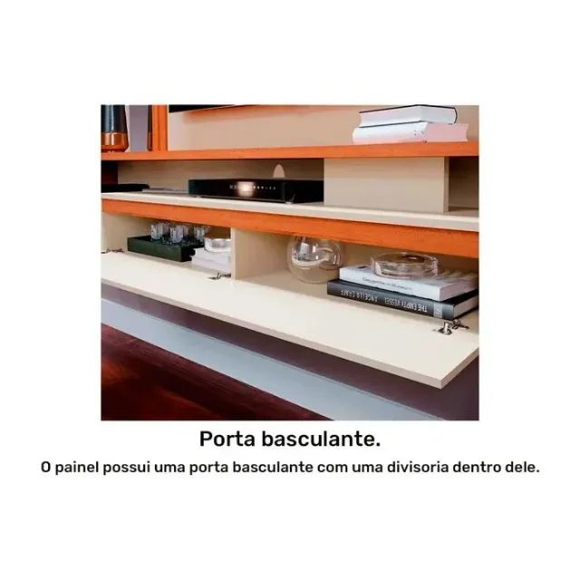"Painel Elegante com Espelho e Ripado Decorativo - Ideal para TVs de até 60?" - Foto 3