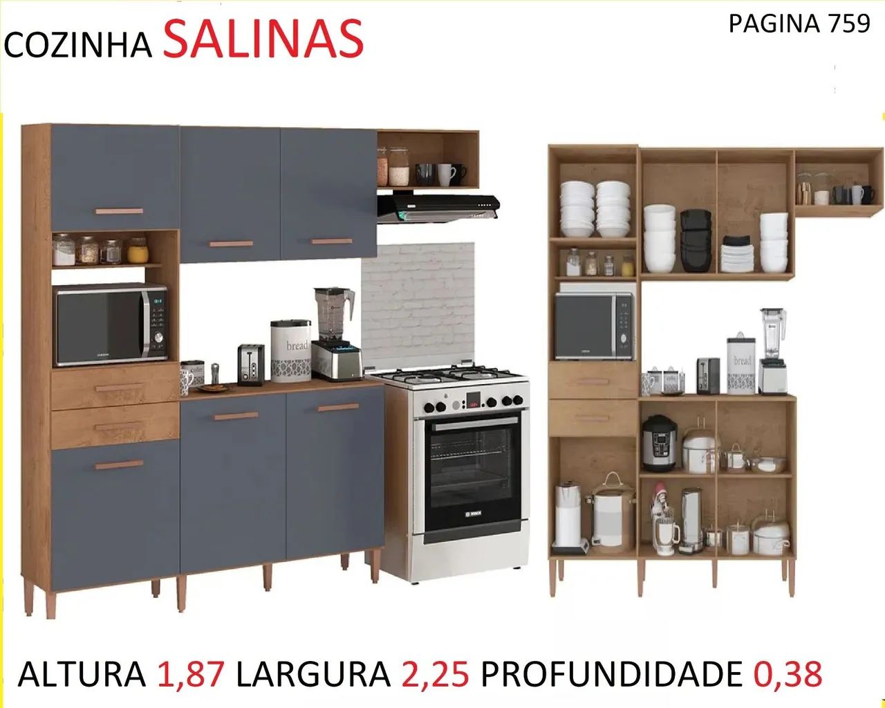 Conjunto de Armários de Cozinha Salinas - Novo - Foto 2