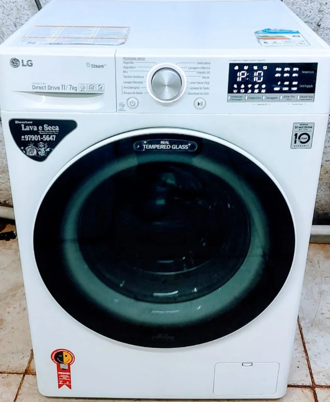 LAVA e SECA 11Kg LG Wi-Fi SMARt Aí Inteligência Artificial SemiNova com Garantia  - Foto 4