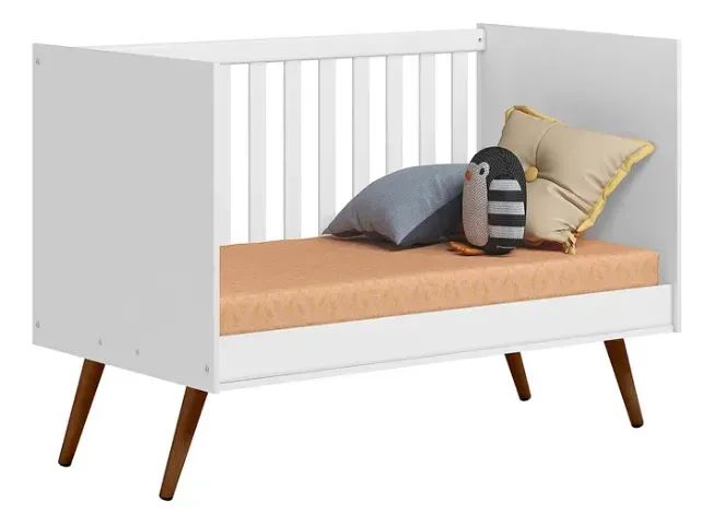 Berço Mini Cama Encanto Retro - Branco  - Foto 4