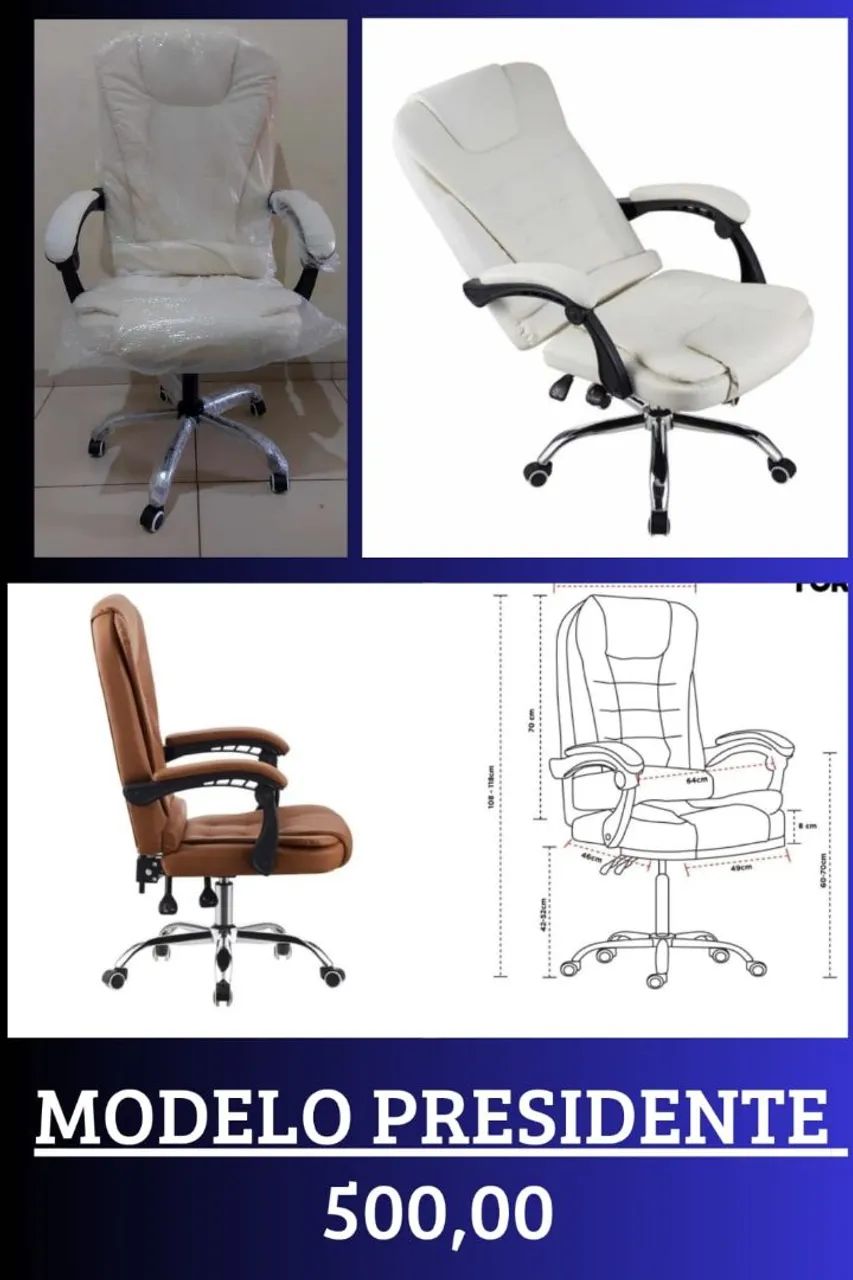 Cadeira de Escritório Presidente - Conforto e Design - Foto 4