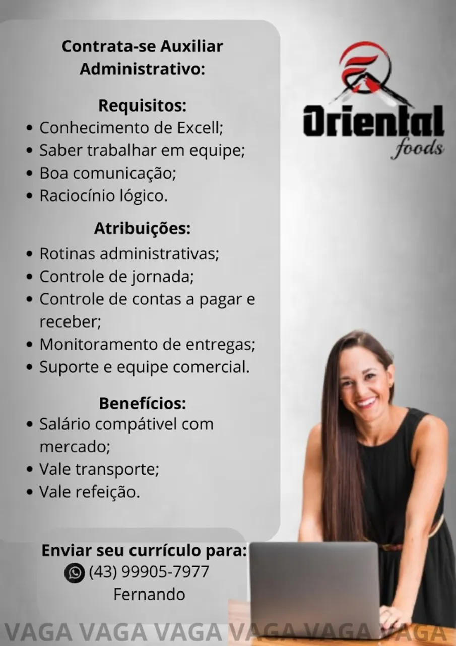 Contrata-se Motorista, Faturista, Auxiliar Administrativo