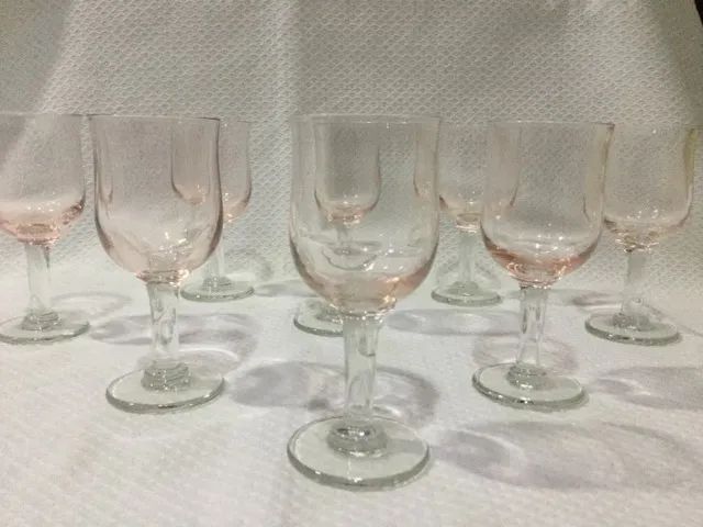 Taças Cálices De Licor Em Cristal Rosado 8 Unidades Anos 40 Raridade - Foto 4