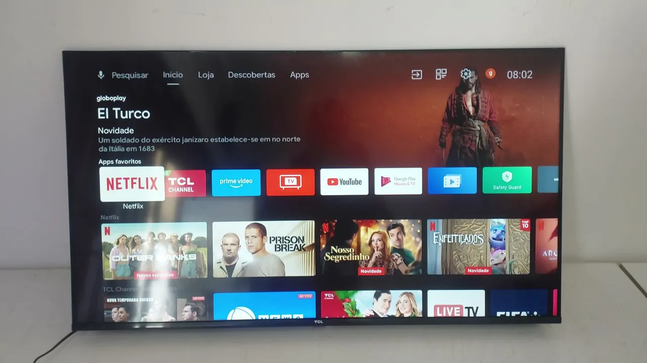 Tv 43 Tcl Android smart Perfeita - passo cartão