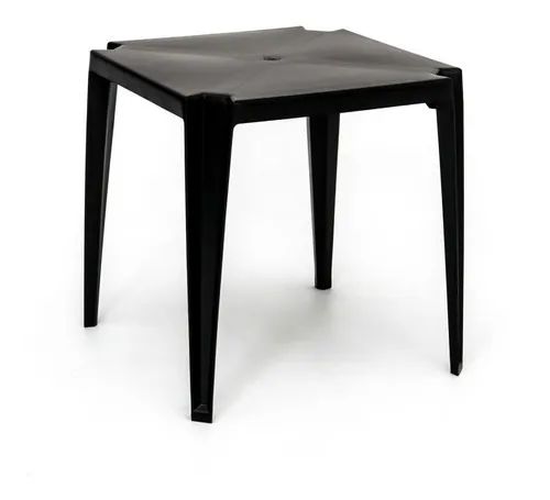Jogo de Mesa e Cadeiras de Plástico Preto - Foto 2
