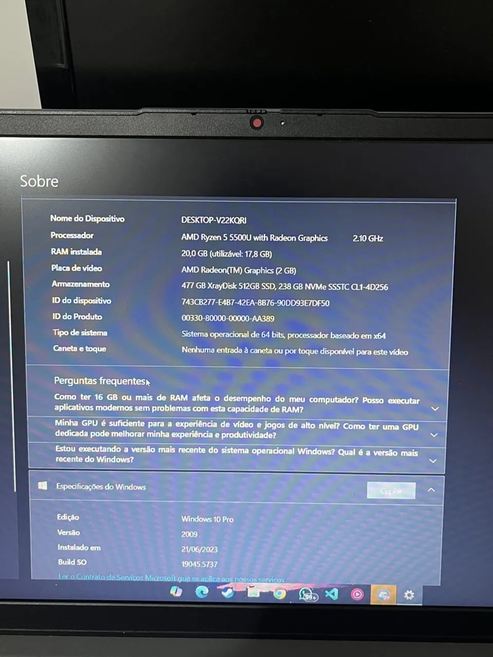 Notebook Lenovo Ideapad 3 Ryzen 5 | 20GB RAM | SSD 512GB + SSD 238GB | Super Rápido - Foto 4