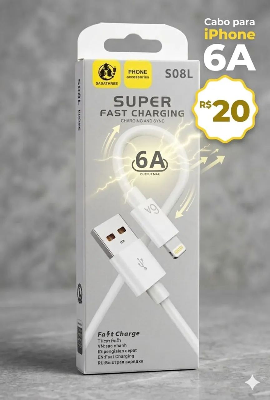 Cabo para iPhone 6A R$ 20
