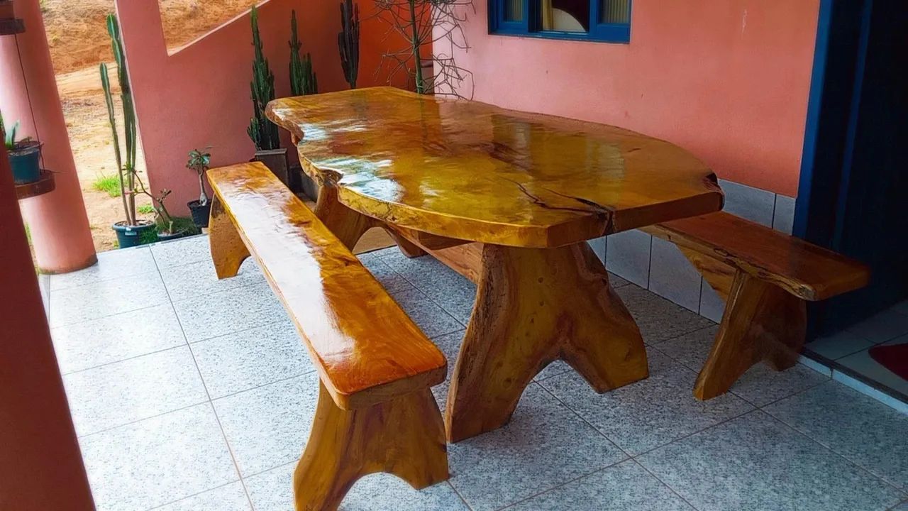 Mesa rústica em madeira  - Foto 2