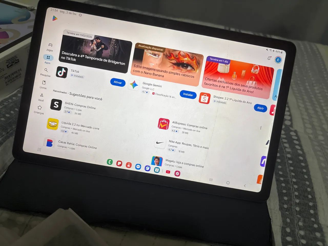 Tablet Samsung Tab S6 Lite - Com acessórios, caixa e nota fiscal - Pra vender logo  - Foto 5
