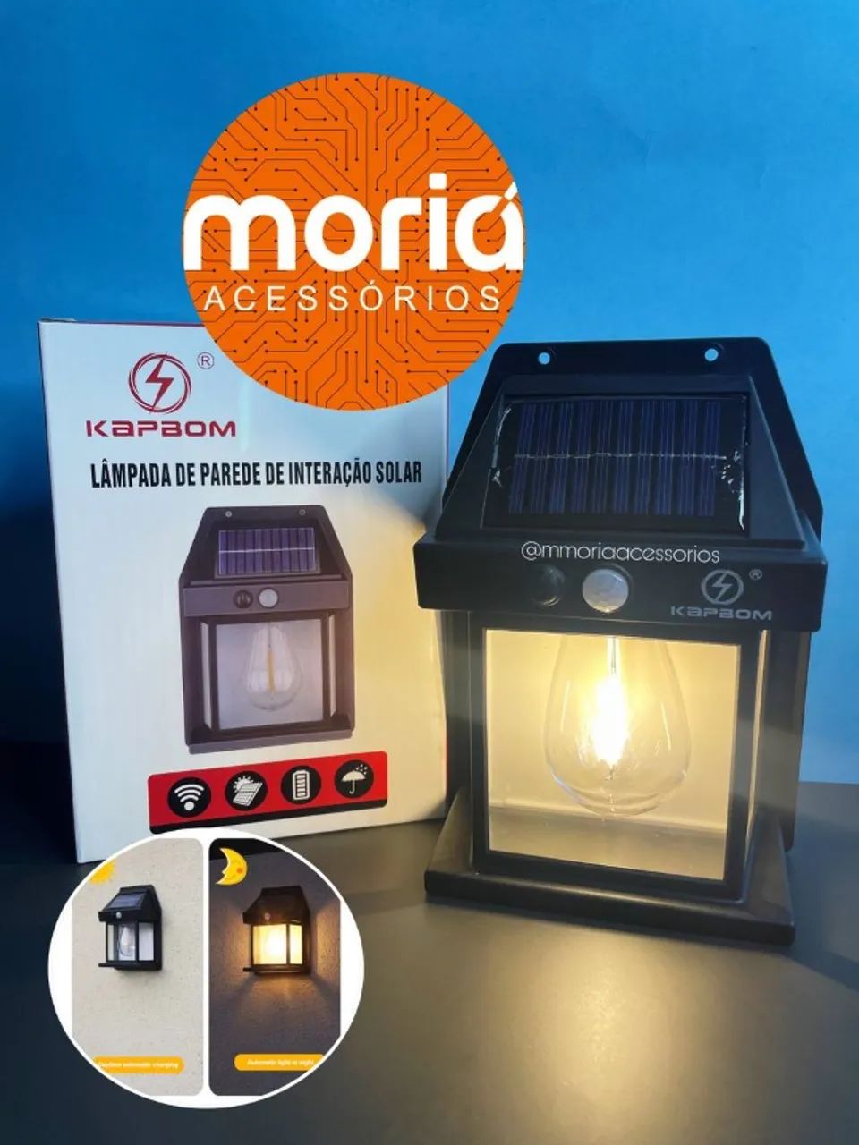 Luminária Led Solar com Detector de Movimentos