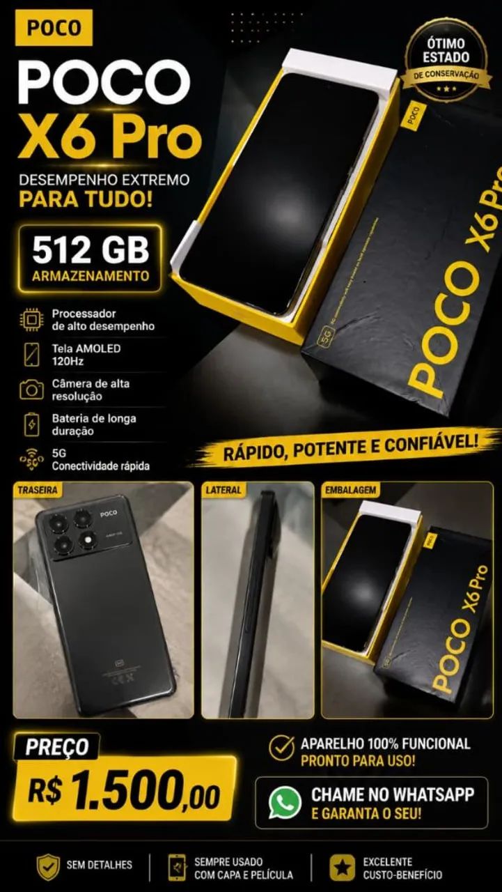 Poco X6 pro 512 GB  Impecável! 