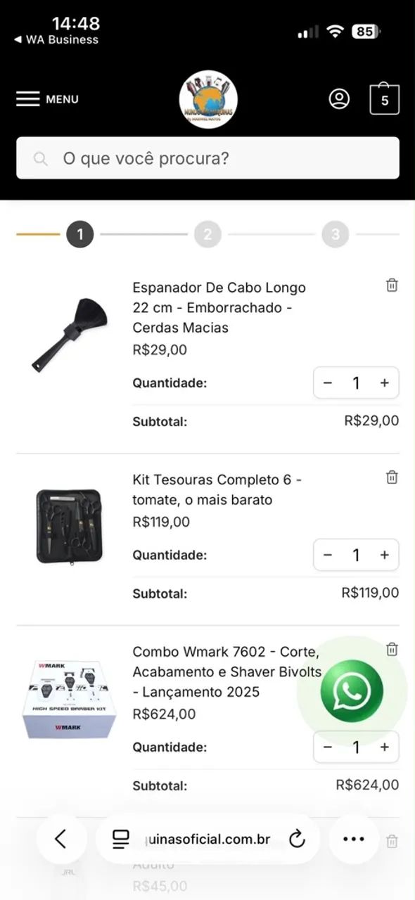 Kit Completo para Barbeiro - Máquina Wmark + Tesouras + Acessórios  - Foto 3