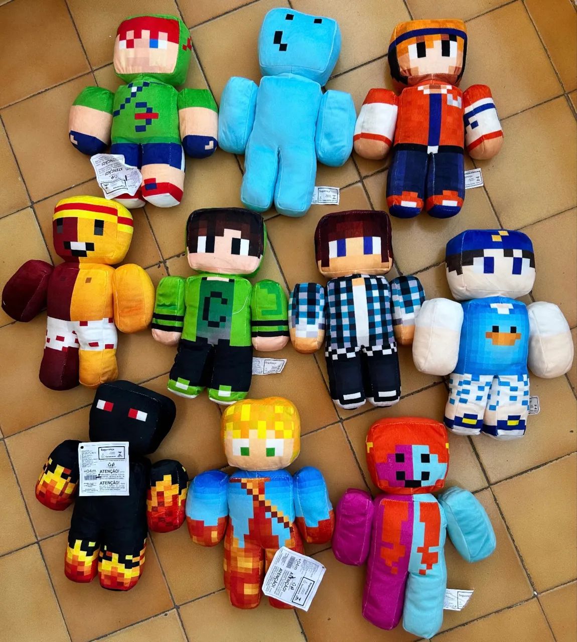 Lote com 10 pelúcias Minecraft