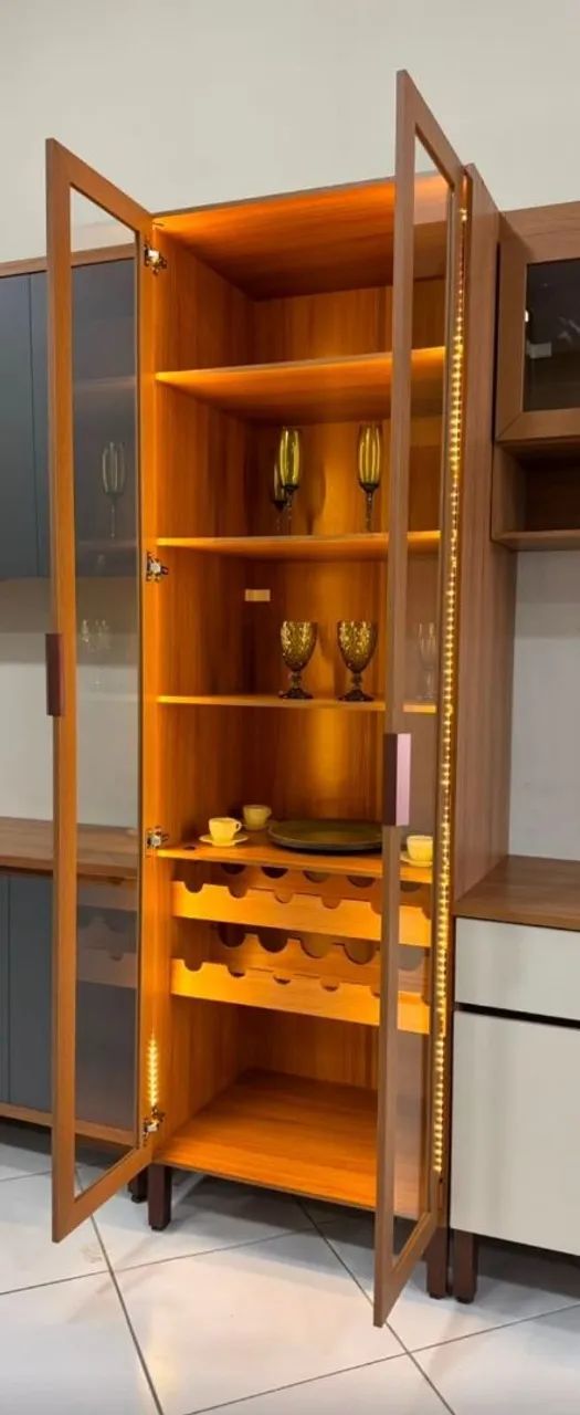 Cristaleira 100% MDF Com LED - Foto 3