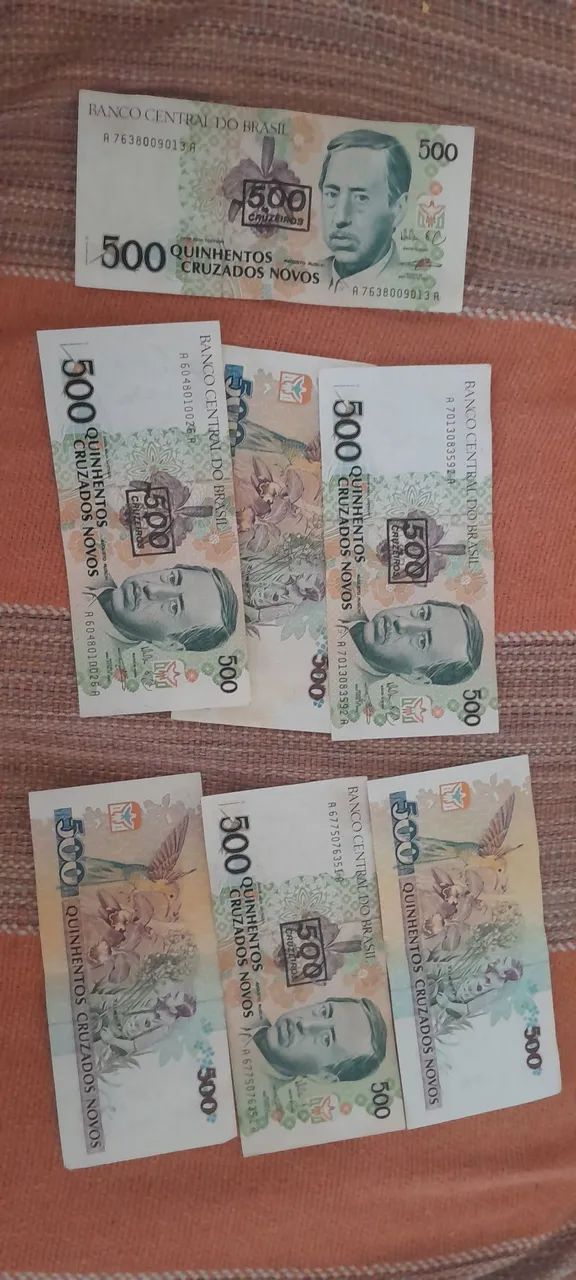 Lote com sete cédulas de 500 cruzados novos  - Foto 3