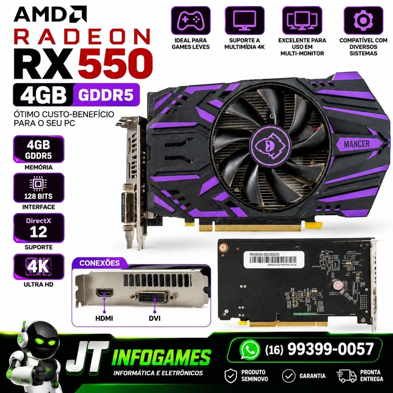 PLACA DE VIDEO RX 550