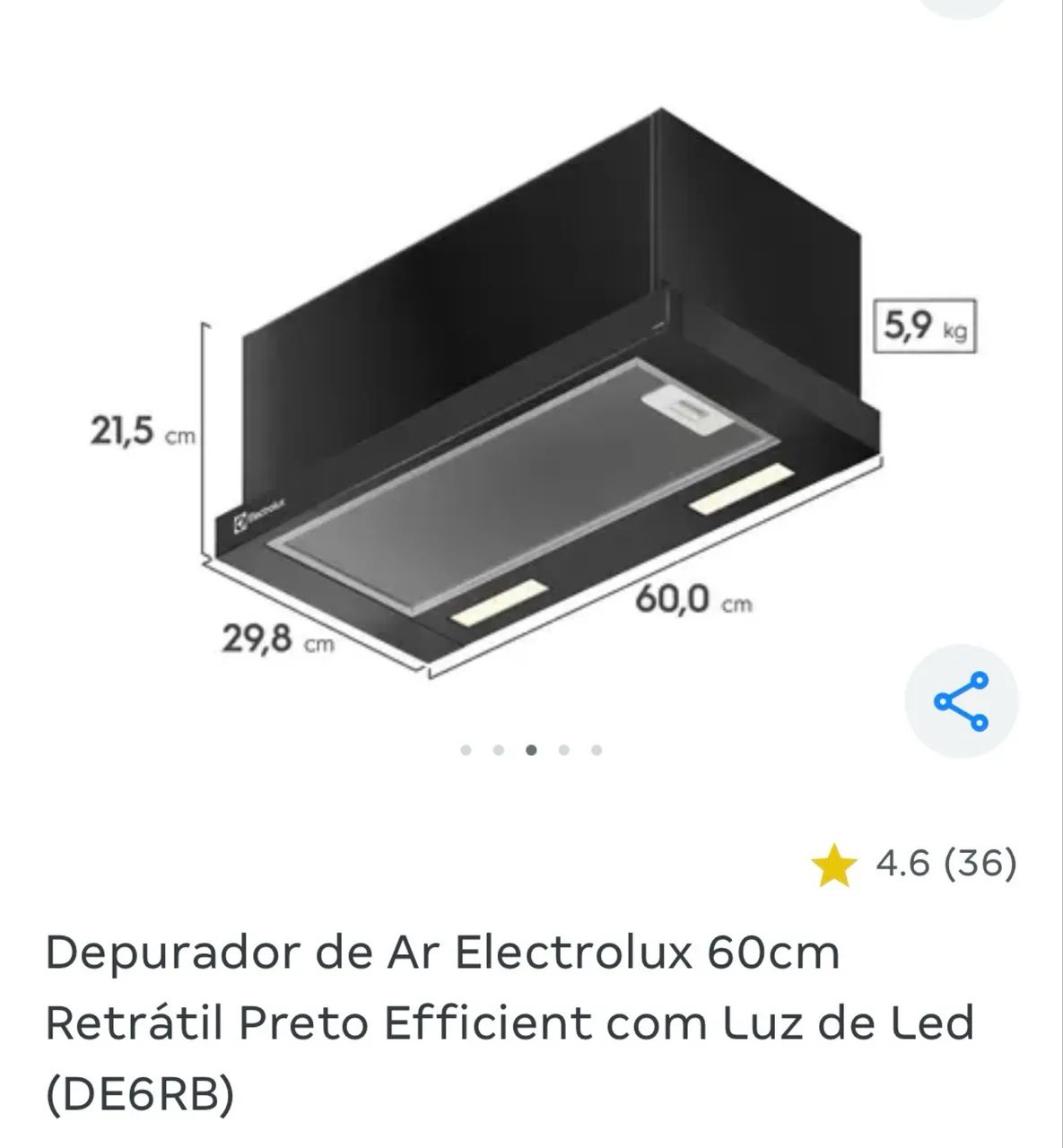 Depurador de ar eletrolux 60 cm - Foto 2