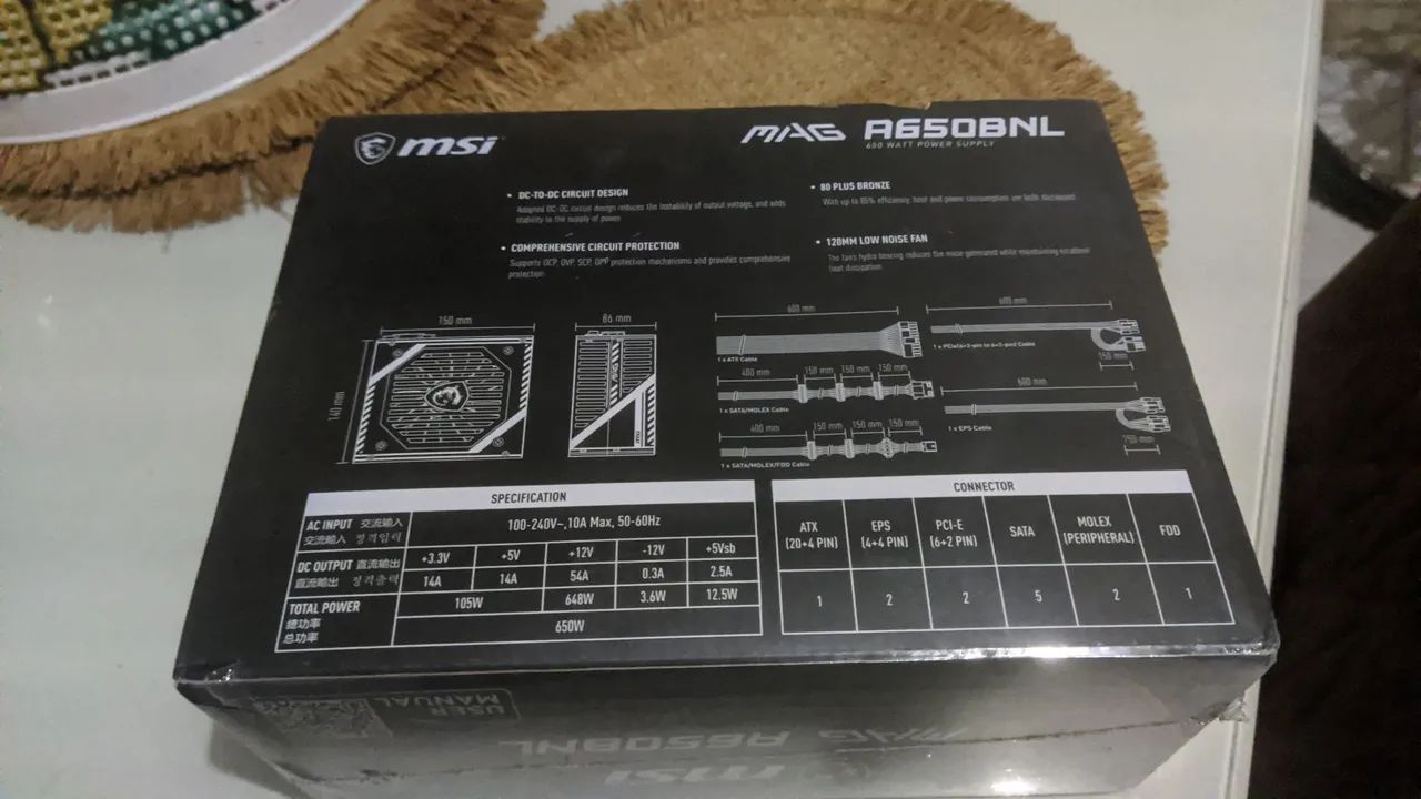 Fonte MSI MAG 650w 80 plus  - Foto 3