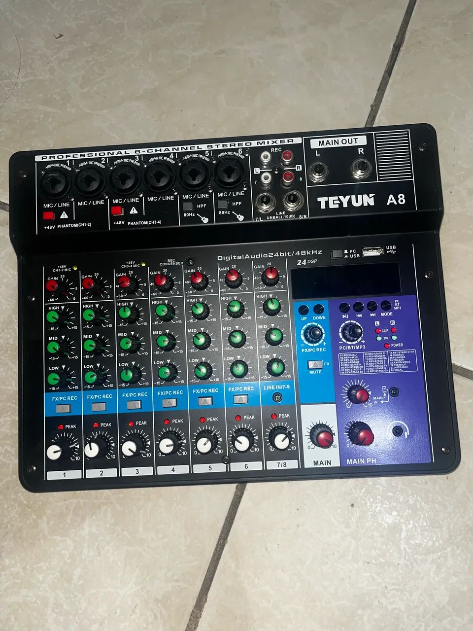 Mesa de Som digital TEYUN A8 8 canais e Bluetooth - Foto 3
