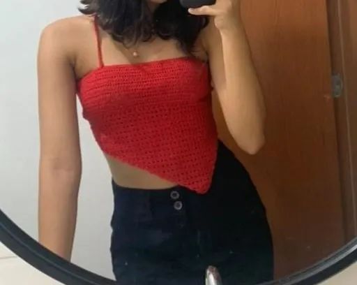 Cropped de crochê vermelho  - Foto 2