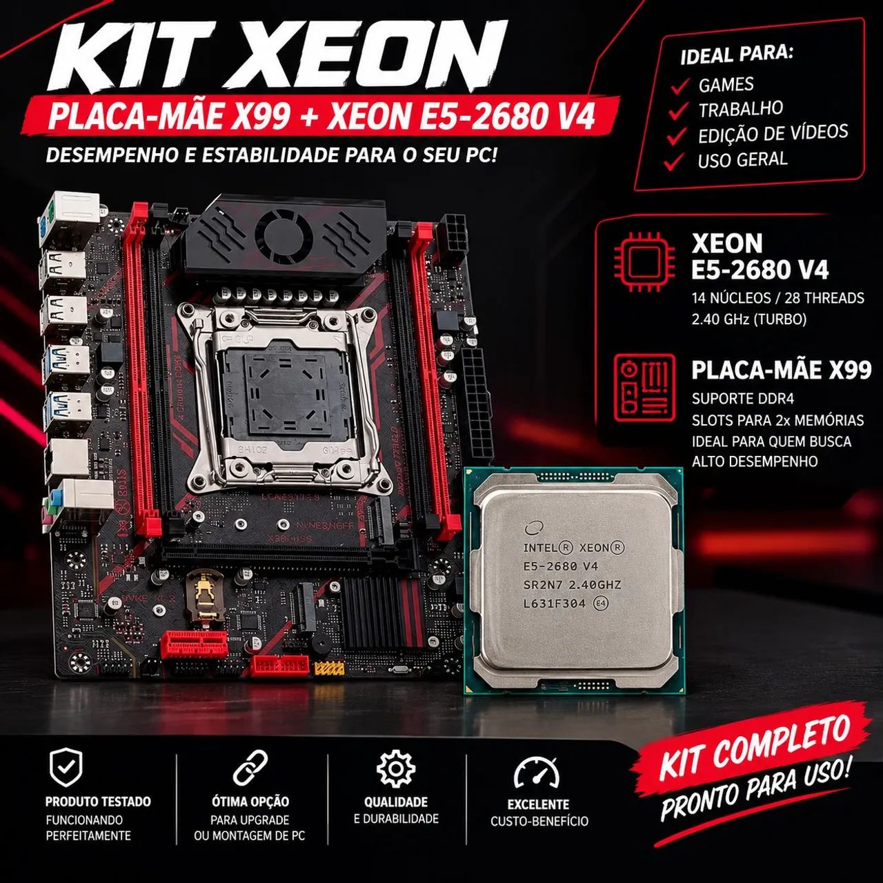 ? KIT XEON X99 ? ÓTIMO PARA PC GAMER E MULTITAREFA! ?