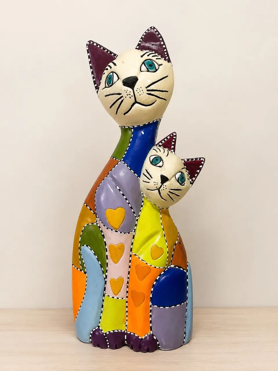 Gato de gesso para  decoração 