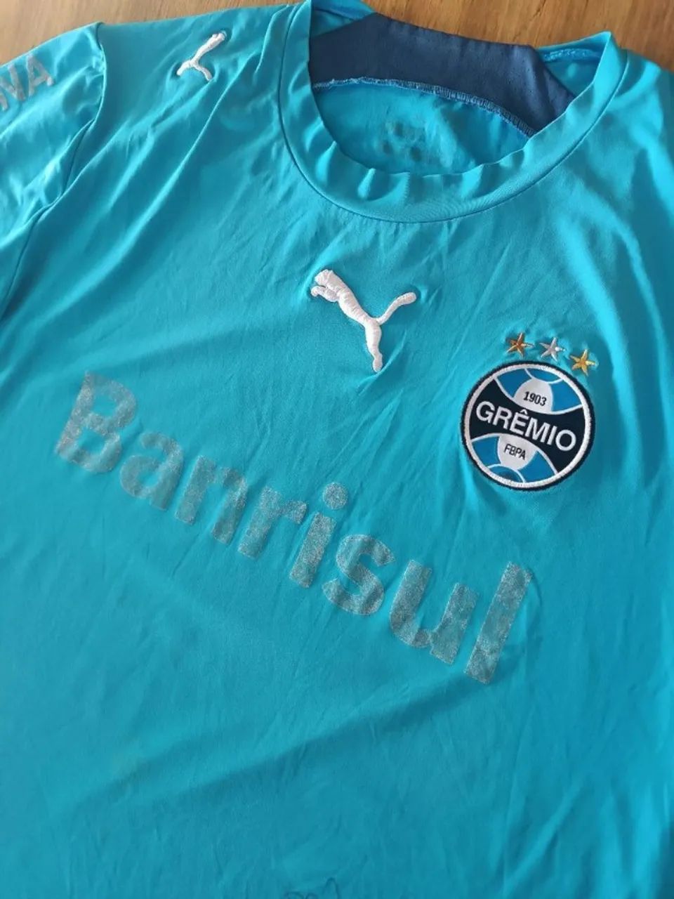 camisa original 2006 grêmio puma celeste tamanho gg - Foto 3
