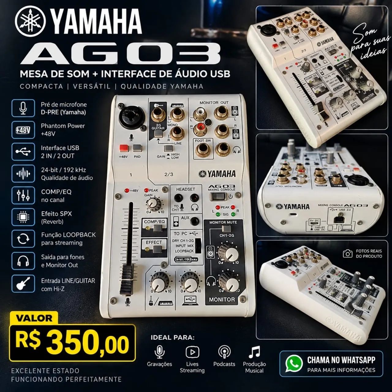 Mesa de som - Interface de áudio 