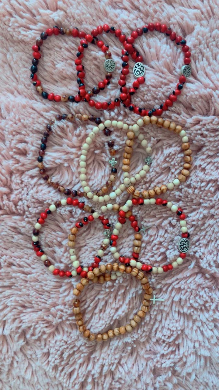 Kit de Pulseiras Artesanais com Sementes de Huayruro Peruano - Proteção e Prosperidade - Foto 3