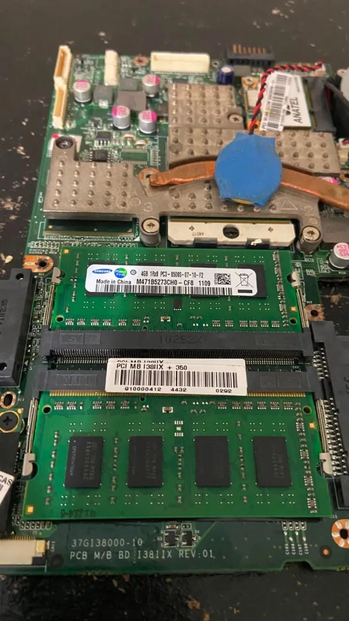 Placa Mãe Notebook Cce Win E35b+ E25l BD I38IIX, com Intel Core I5 + 8gb+ wifi e cooler - Foto 3