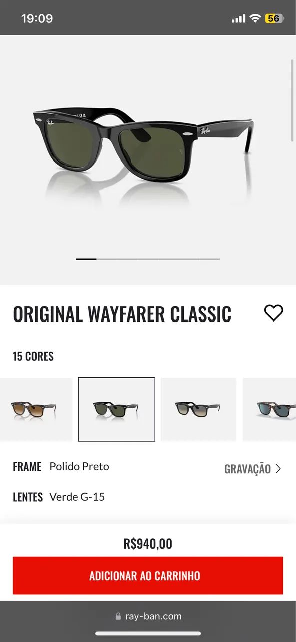Óculos Rayban Wayfarer (NOVO,ORIGINAL) - Foto 3