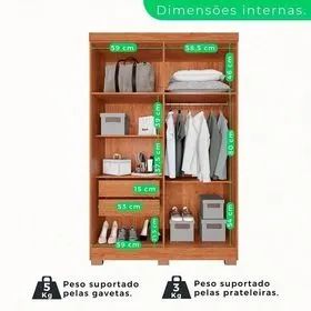 Guarda Roupa 4 Portas 2 Gavetas Recife - (Promoção)! - Foto 5