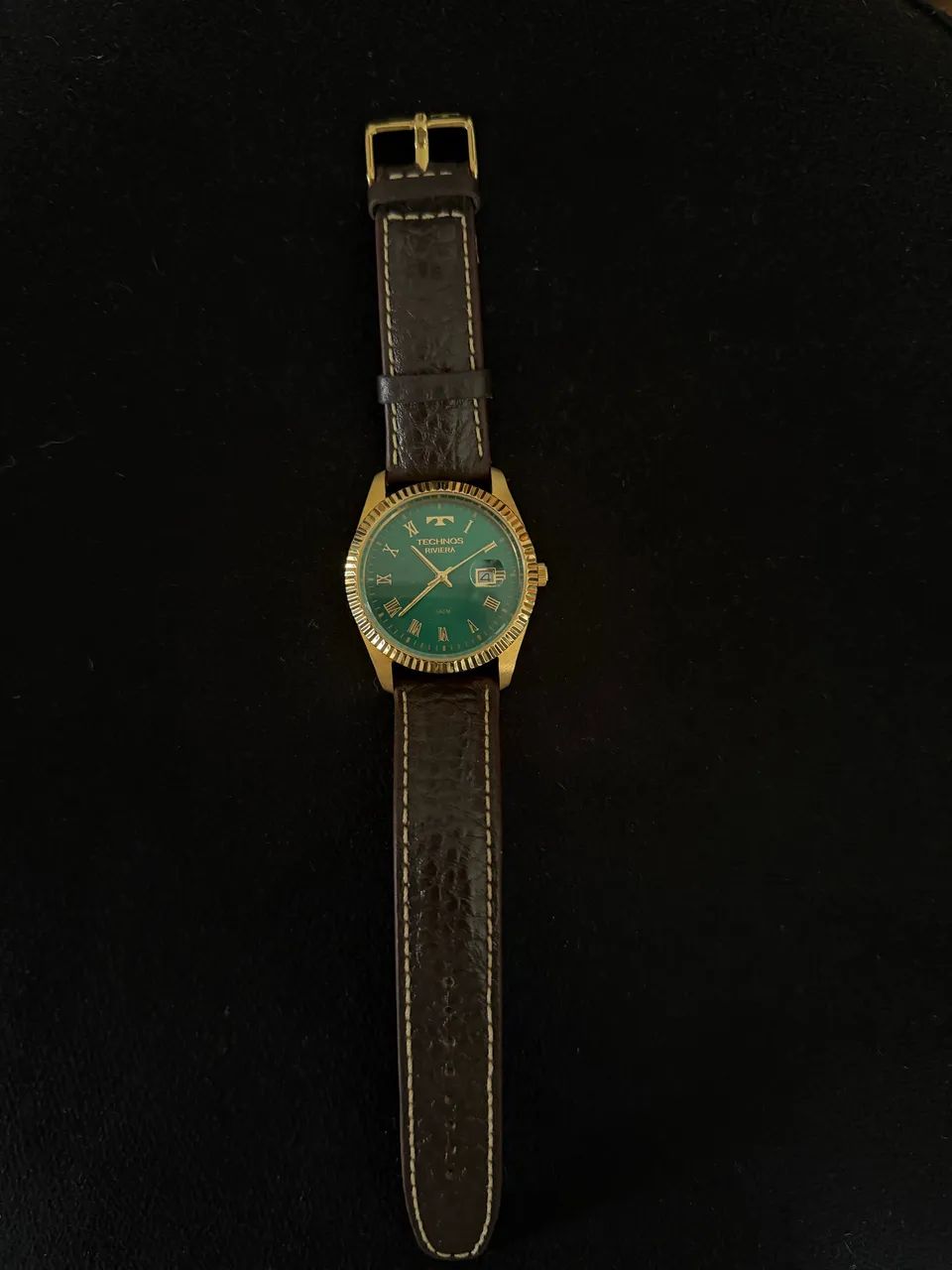 relógio technos riviera dourado verde - Foto 3