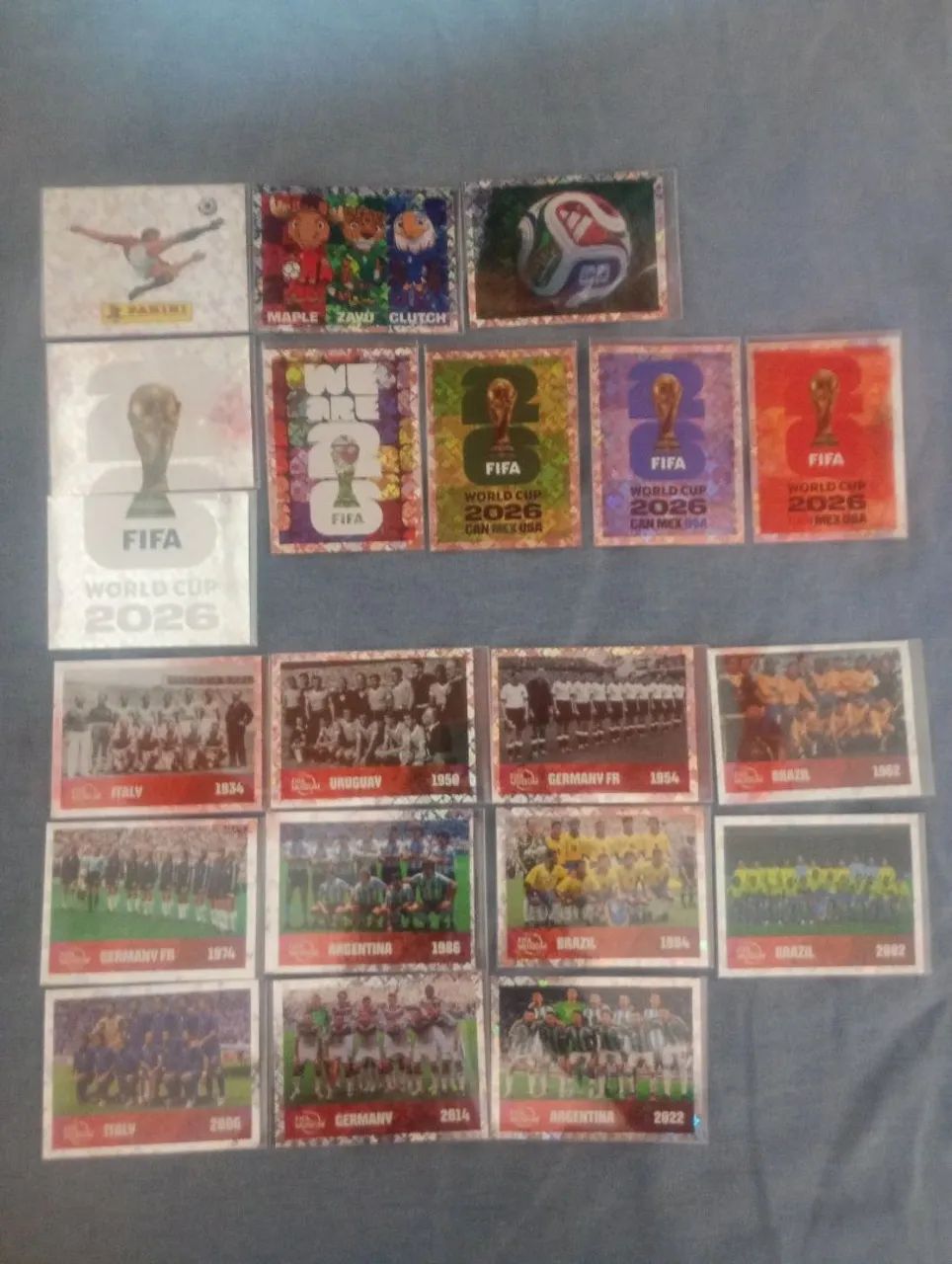 Figurinhas da Copa 2026 Campeões de Cada Copa