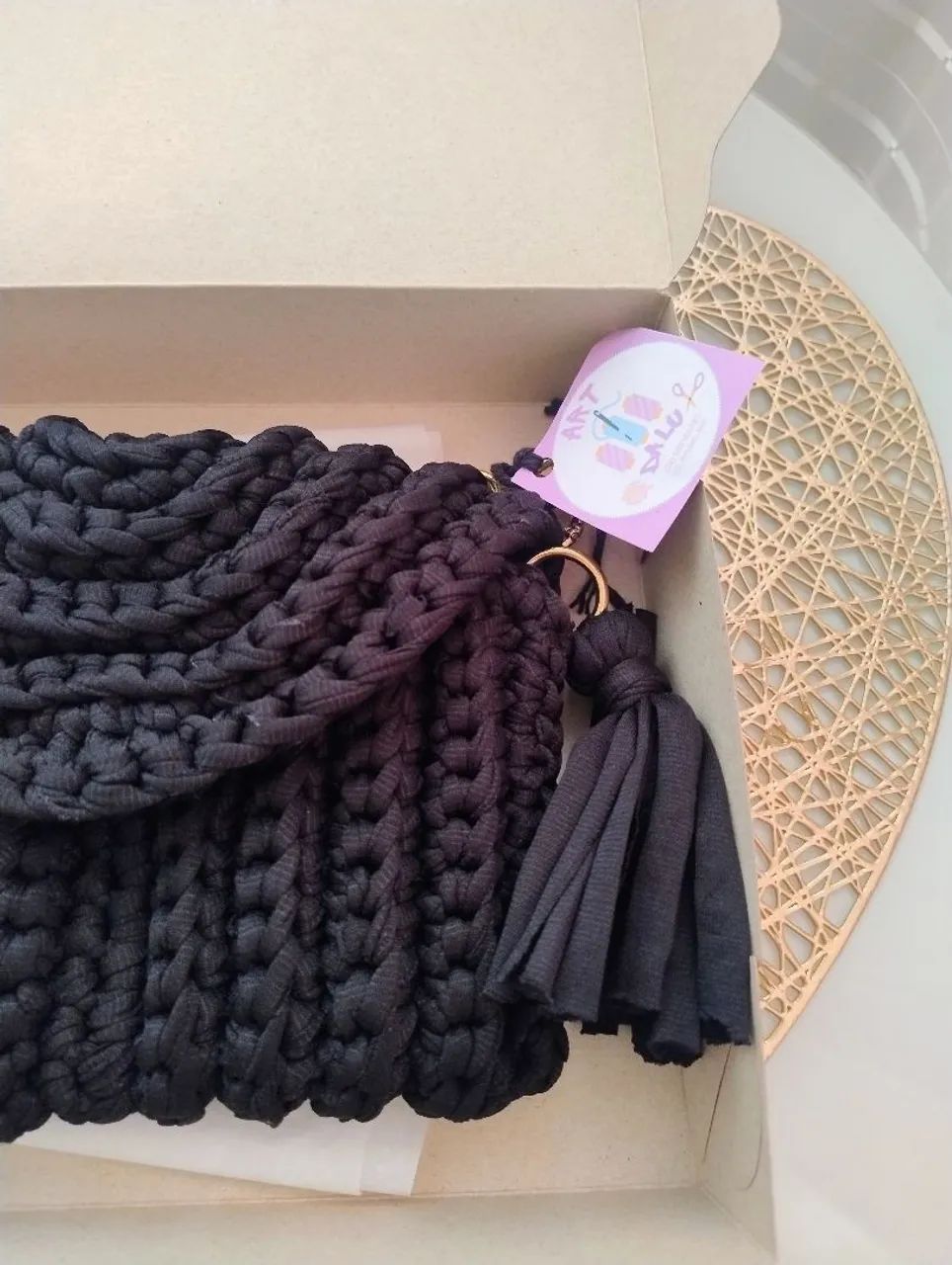 Bolsa crochê com alça de metal  - Foto 2