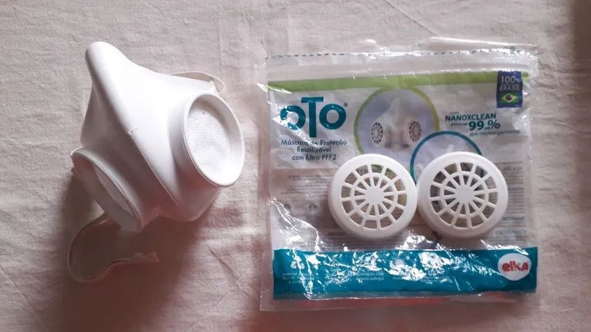 máscara de proteção reutilizável com filtro pff2 OTO - Foto 4