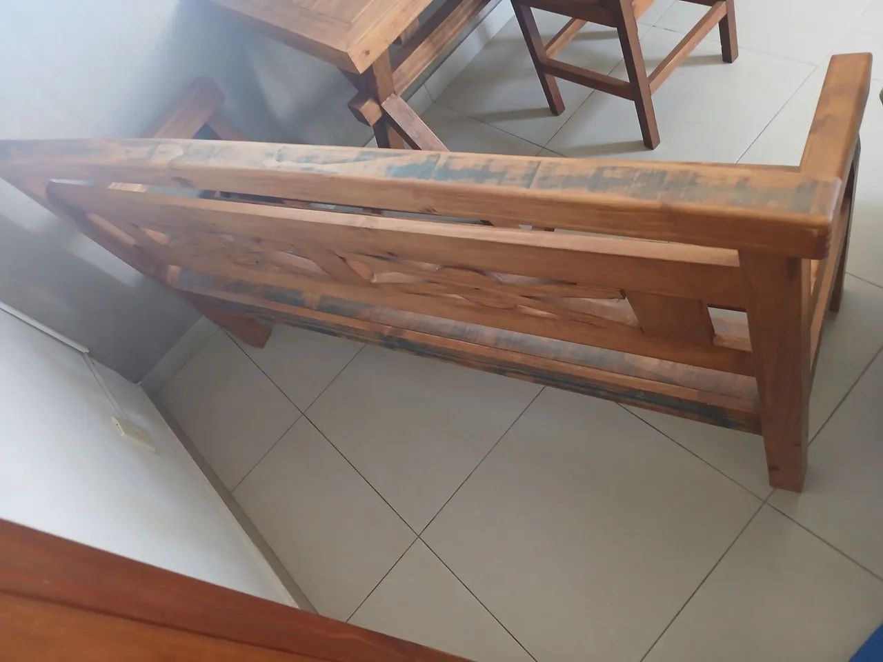 Banco de madeira maciça para casa e jardim - Foto 3