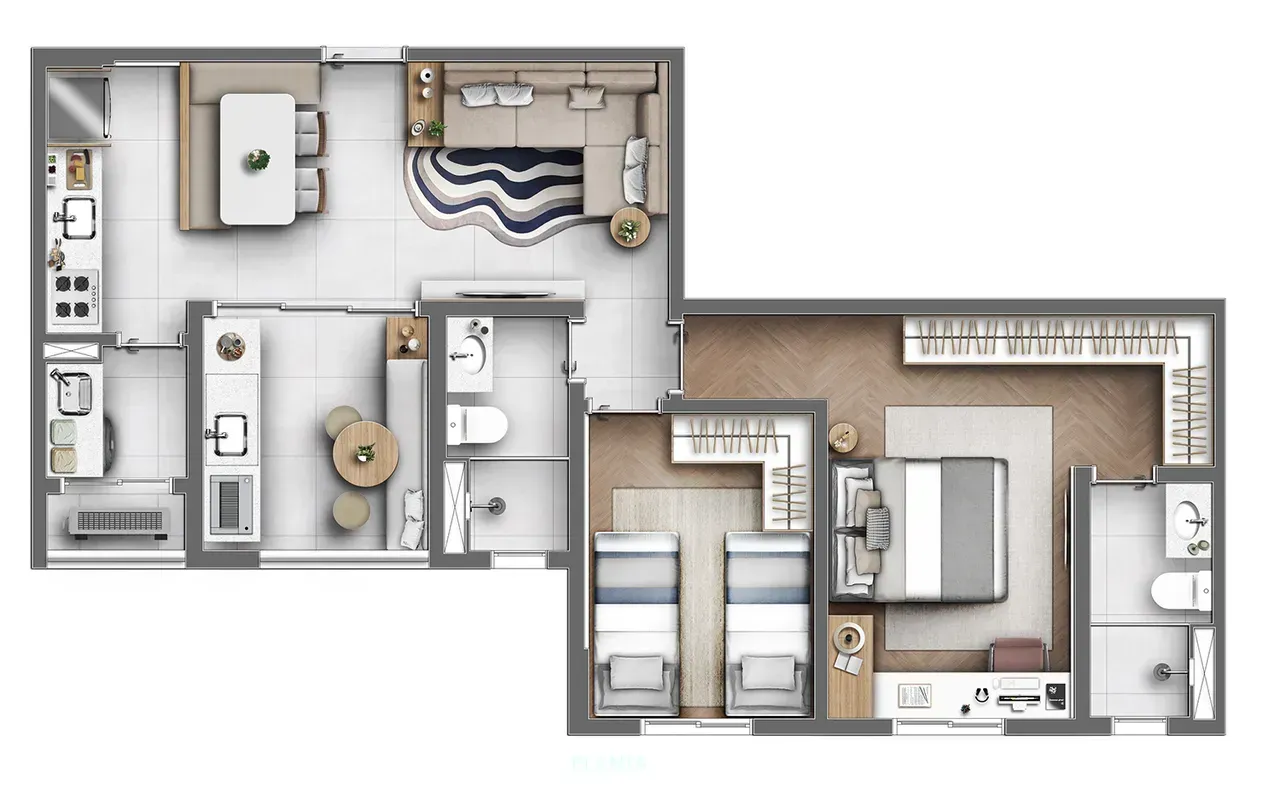 PLANTA 66m²