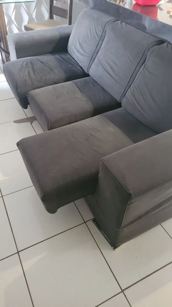 Sofá 3 lugares banco retrátil 