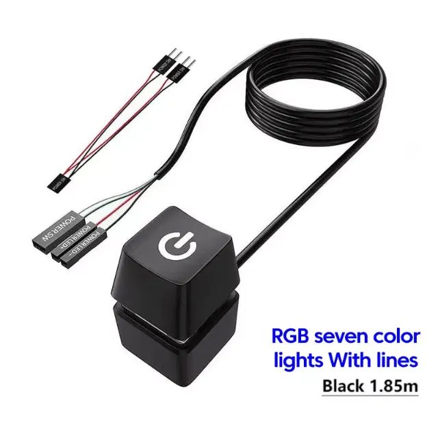 Botão Power Externo para PC Desktop - Com LED RGB 7 Cores