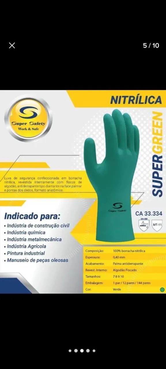 Luva de Nitrilo emborrachada