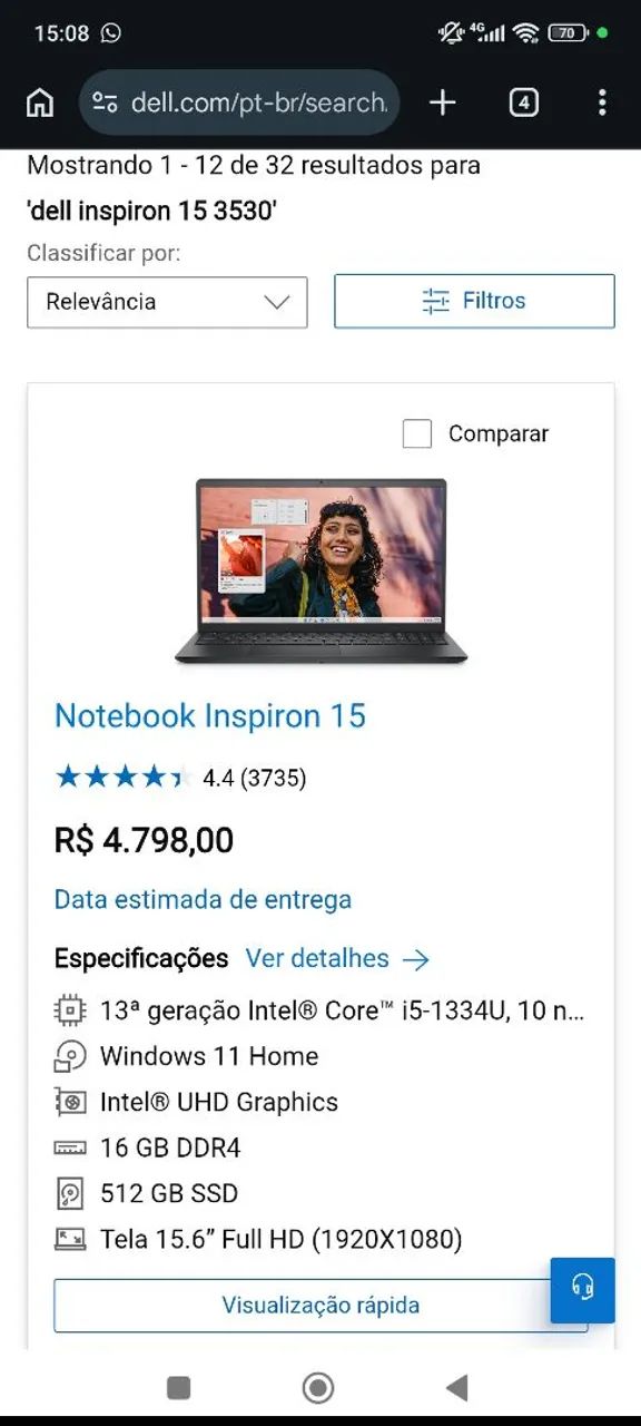 Notebook Inspiron 15 3530